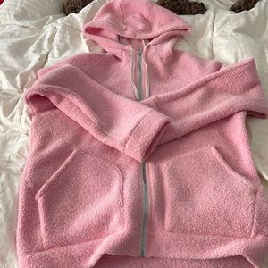 Lululemon SoSherpaHooded Jacket Wool Blnd Pnk Haze